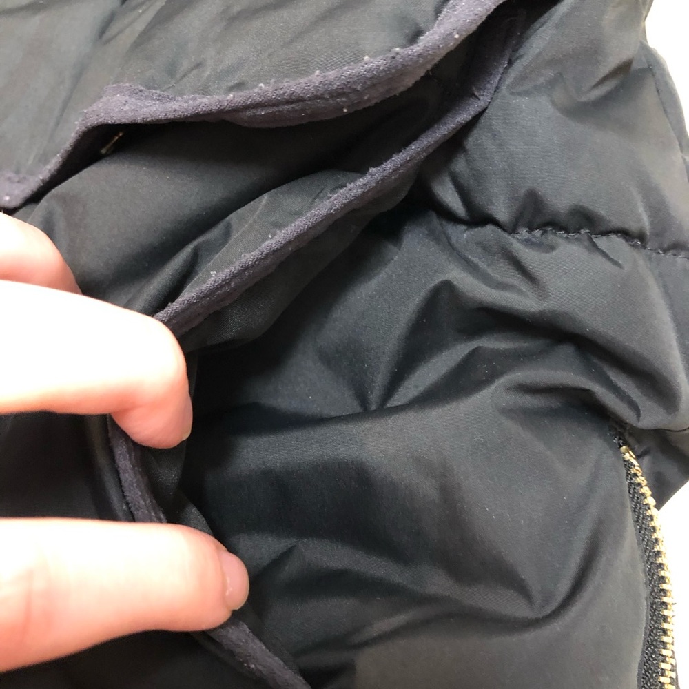 J. Crew Vail Long Puffer Coat Hooded Sherpa Lined Black Size Large - Picture 16 of 16